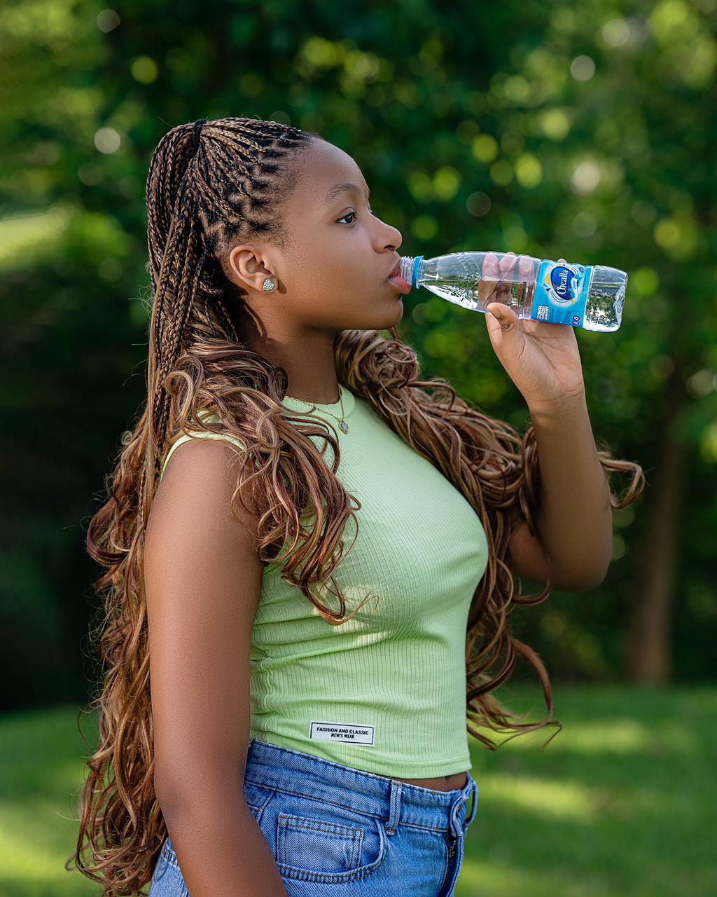 woman drinking water